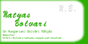 matyas bolvari business card